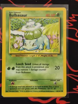 Pokemon TCG Bulbasaur Base Set, Card 44/102, Regular - Image 1
