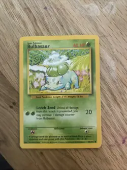 Pokemon TCG Bulbasaur Base Set, Card 44/102, Regular WOTC - Image 1