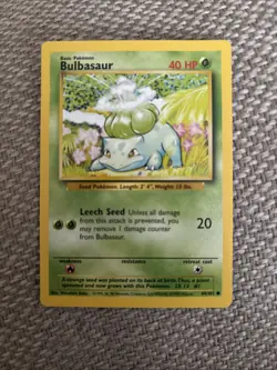 Pokemon TCG Bulbasaur Base Set 44/102 Card - Image 1