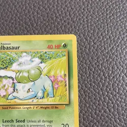Bulbasaur 44/102 Shadowless Base Set Pokemon THC card - Image 4