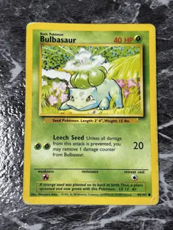 Pokemon TCG Bulbasaur Base Set, Card 44/102, Regular MP/HP - Image 3