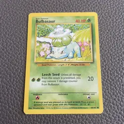Bulbasaur 44/102 Shadowless Base Set Pokemon TCG card * - Image 1