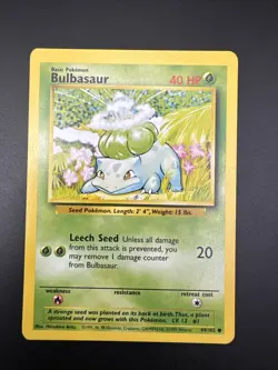 Pokemon TCG Base Set Bulbasaur Card 44/102 NM Condition - Image 1