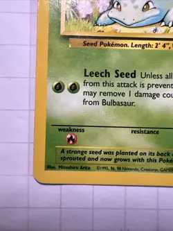 Pokemon TCG Bulbasaur Base Set 44/102 Vintage 1999 WOTC Card LP/NM Condition - Image 5