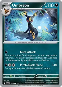 Umbreon 130/197 Reverse Holo Obsidian Flames | NM/MT | Pokemon Trading Card TCG - Image 1