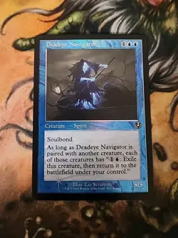 MTG Magic The Gathering Innistrad Remastered Retro Promo Foil Deadeye Navigator - Image 1