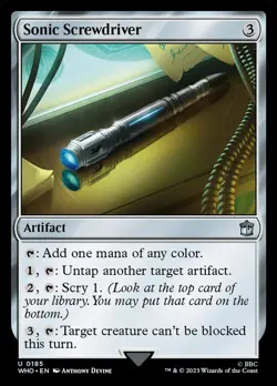 Sonic Screwdriver 0185 Non Foil Uncommon Doctor Who Commander MTG Near Mint - Image 1