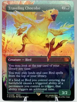 Traveling Chocobo FOIL Borderless Final Fantasy MTG NM 0406 - Image 1