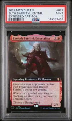 2022 EXTENDED ART-FOIL #627 BAELOTH BARRITYL, ENTERTAINER PSA 9 - Image 1
