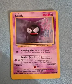 Gastly 50/102 1999 Base Set Miscut Error Misprint OC WOTC Pokemon Card TCG Rare - Image 1