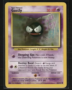 Pokemon TCG Gastly Base Set 50/102 Vintage WOTC Common Card - Image 1