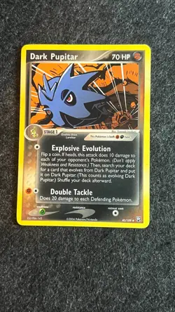 Dark Pupitar 40/109 EX Team Rocket Returns Pokemon Card NM - Image 1