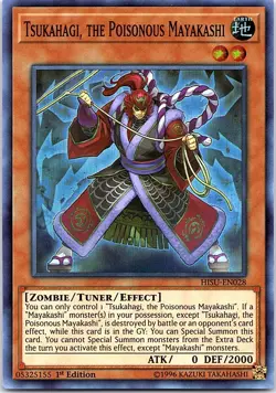 Yugioh: Tsukahagi, the Poisonous Mayakashi - HISU-EN028 - Super Rare - 1st Ed NM - Image 1