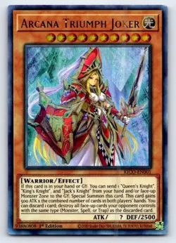 Arcana Triumph Joker KICO-EN001 Ultra Rare King's Court Yu-Gi-Oh 1st Edition - Image 1