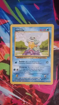 Squirtle 63/102 Base Set Unlimited Vintage Pokemon Card - Image 1