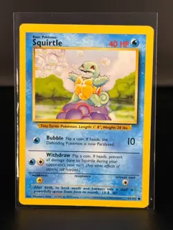 Squirtle - 63/102 - Common - Base Set - Pokemon Card - MP/LP - 26 - - Image 1