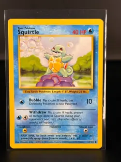 Squirtle - 63/102 - Common - Base Set - Pokemon Card - 11 - MP - Image 1