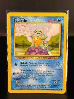 Squirtle - 63/102 - Common - Base Set - Pokemon Card - 09 - LP - Image 1