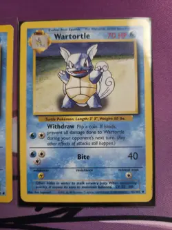 Pokemon 1999 Base Set Squirtle 63/102 And Wartortle 42/102 Pokemon Card Bundle - Image 3