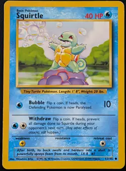 Squirtle 63/102 & Wartortle 42/102 WOTC Vintage Base Set Pokemon Card Bundle - Image 2