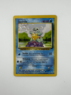 SQUIRTLE - Base Set - 63/102 - Starter Pokemon Card - Near Mint NM - Image 1