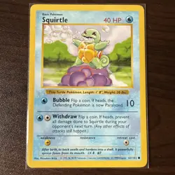 NM Pokemon card TCG Squirtle Shadowless Base Set 63/102 WOTC Vintage VLP - Image 1