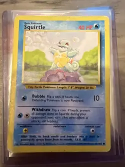 Pokemon TCG Squirtle 63/102 Common Non-Holo Card 1999-2000 Base Set - Image 1