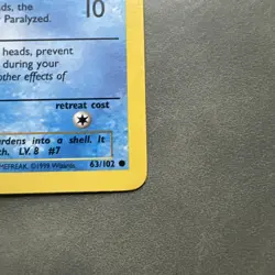 Squirtle 63/102 Base Set Vintage Pokemon Card - Image 3