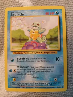 Pokemon TCG Squirtle Base Set, Card 63/102, Regular Unlimited excellent - Image 5