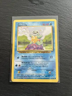 Squirtle 63/102 Base Set - Common - Pokemon Card - M/NM - Image 1