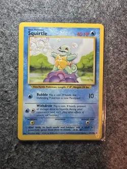 Pokemon TCG Squirtle Base Set, Vintage Card 63/102, Regular WOTC - Image 1