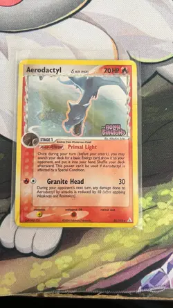 Pokemon Card Aerodactyl 35/110 Holo EX Holon Phantoms Stamp - Image 1