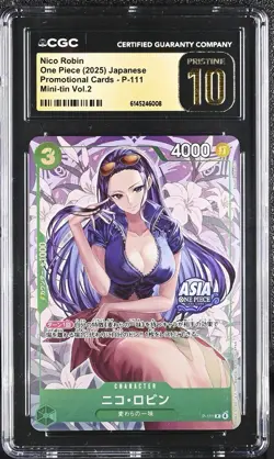 ONE PIECE JP NICO ROBIN PROMO MINI-TIN P-111 CGC 10 PRISTINE Black Label Waifu - Image 1
