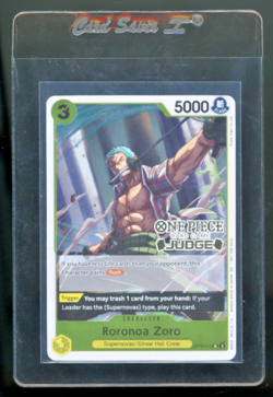 One Piece Roronoa Zoro OP10-113 (Judge Pack Vol. 6) Judge Stamp Promo NM- Mint - Image 1