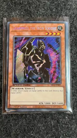 SBC1-ENB01 Gearfried the Iron Knight Secret Rare 1st Edition YuGiOh Card - Image 1
