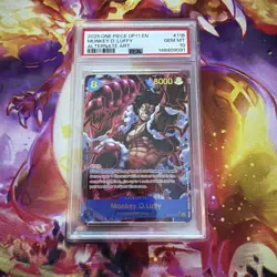 Bandai One Piece CCG OP11-EN #118 Monkey D. Luffy Alt Art Secret Holo PSA 10 - Image 1