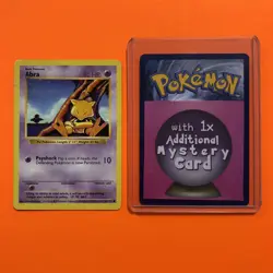 SHADOWLESS Abra 43/102 Pokemon Base Set 043/102 MP 1995 Vintage Card Rare - Image 1