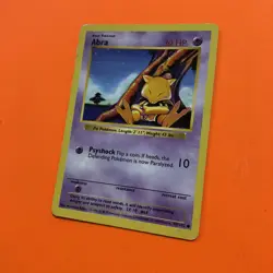 SHADOWLESS Abra 43/102 Pokemon Base Set 043/102 MP 1995 Vintage Card Rare - Image 3