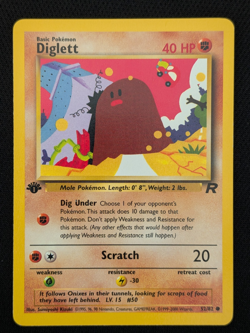 1st Edition Diglett 52/82 Team Rocket Pokemon Card WOTC TCG 2000 - Image 1