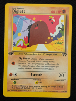 1st Edition Diglett 52/82 Team Rocket Pokemon Card WOTC TCG 2000 - Image 1