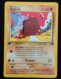 1st Edition Diglett 52/82 Team Rocket Pokemon Card WOTC TCG 2000 - Image 1