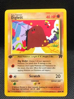 Diglett [NM] 1st Edition Team Rocket Set - Pokemon Card - 52/82 1999-2000 - Image 1
