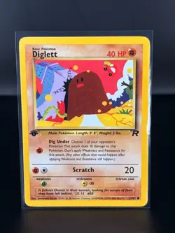 Diglett #4 52/82 1st Edition Team Rocket - Pokemon Card WOTC - NM - Image 1