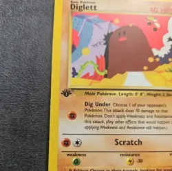 Pokemon TCG Diglett Team Rocket, 1st Edition Card 52/82 wotc vintage - Image 3