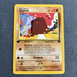 Diglett 52/82 1st Edition Team Rocket Collection Pokemon Card - EX/NM - Image 1