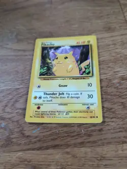 Pokemon Pikachu Basic Base Set Common Regular 40 HP 58/102 Card - Image 1