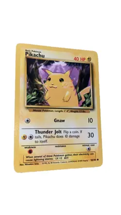 1999 Pokemon Base Set Pikachu trading card, identified as card number 58/102 - Image 1