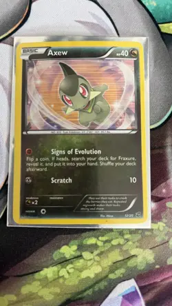 Pokemon Card Axew 12/20 Dragon Vault Holo Rare Near Mint NM - Image 1