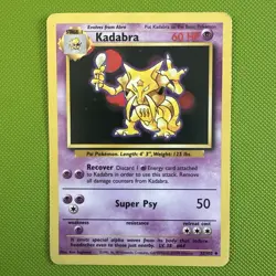 Pokemon Kadabra TCG Base Set Shadowless Uncommon Card 32/102 - Image 1