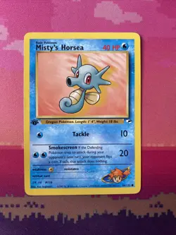 Pokemon Card Misty's Horsea Gym Heroes 1st Edition Common 86/132 Near Mint - Image 1